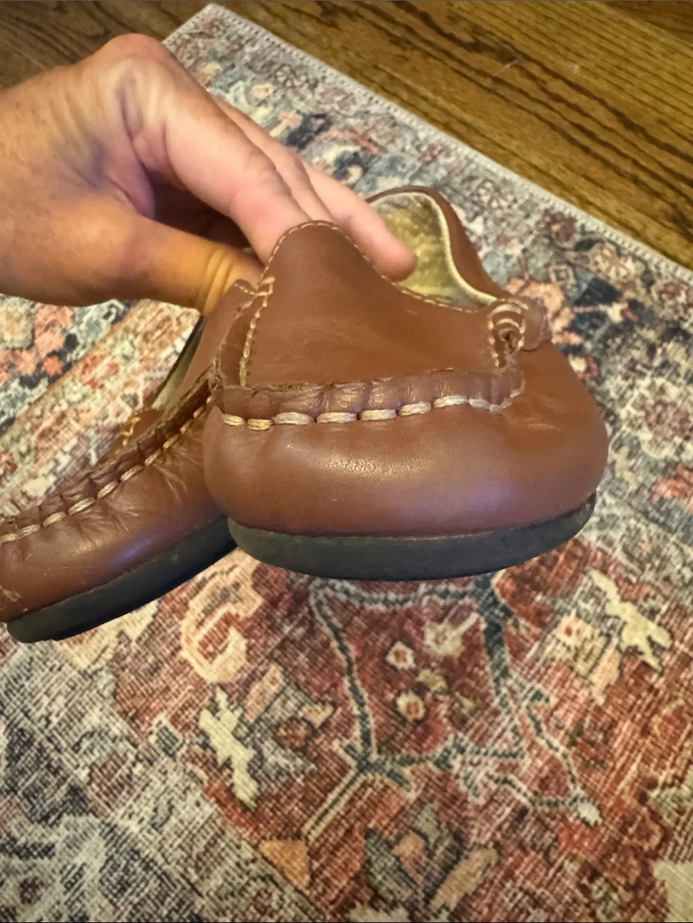 FootMates Boys Brown Slip-On Dress Loafers